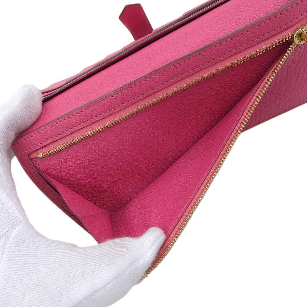 Hermes Chevre Bearn Souffle Long Wallet Pink