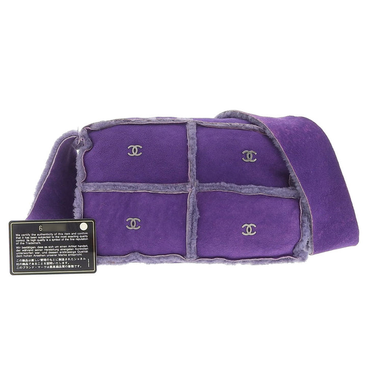 Chanel Shearling Shoulder Bag Purple