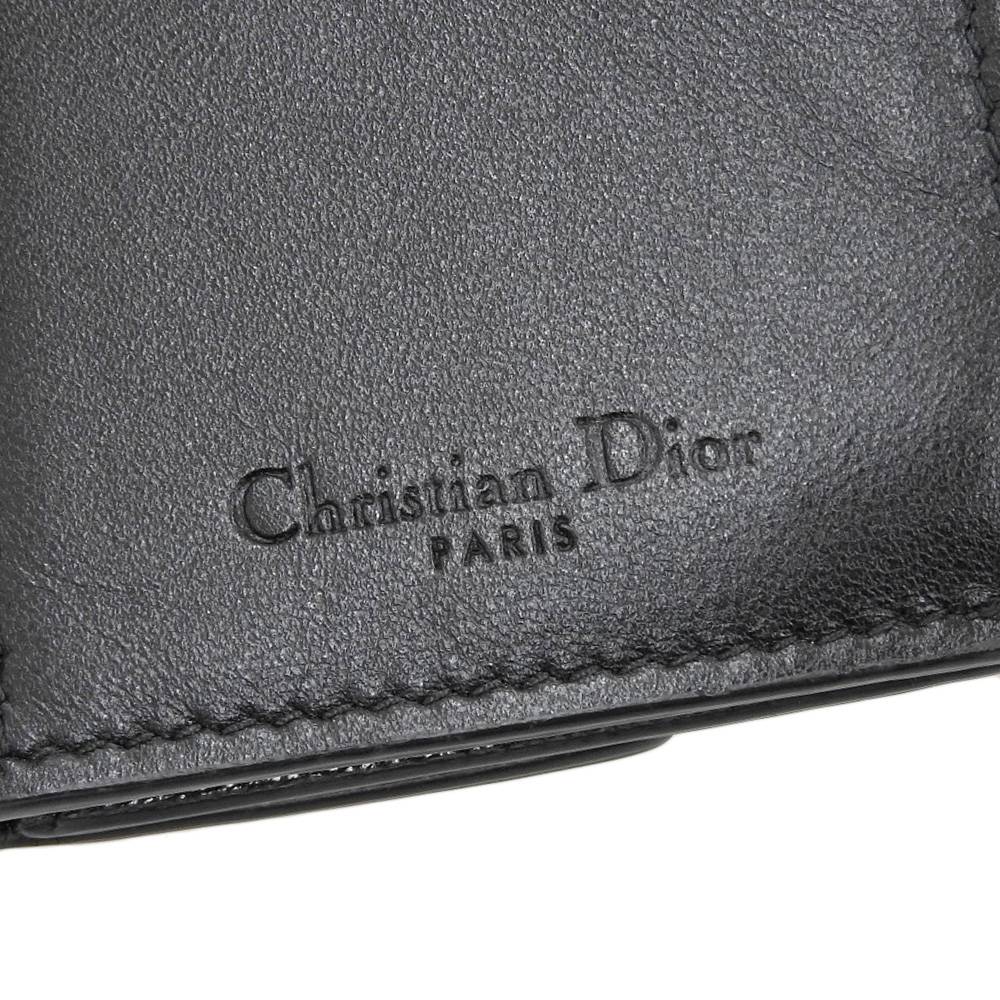 Christian Dior Leather Trifold Wallet Black in Great Condition