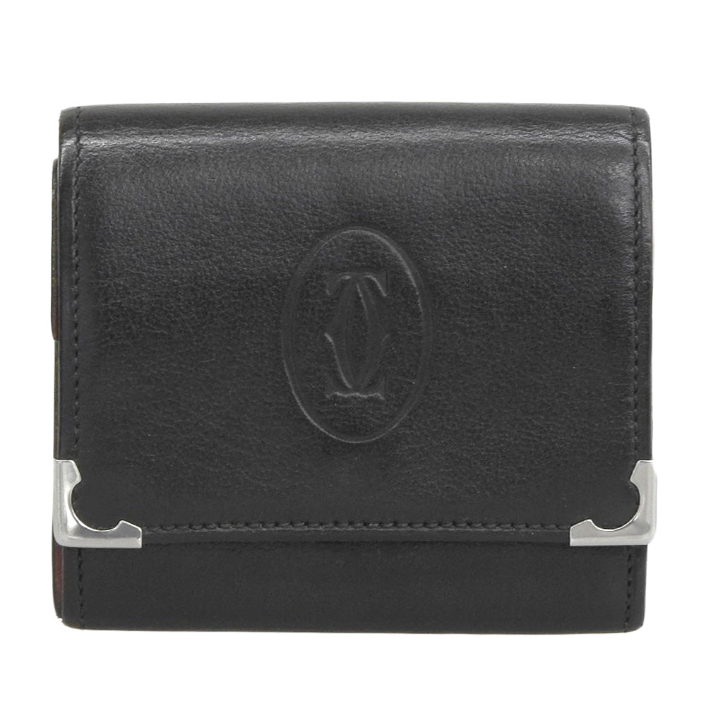 Cartier Leather Coin Case Black in Great Condition