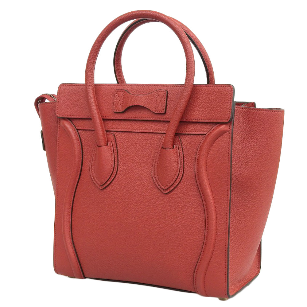 Celine Luggage Micro Leather Handbag Red 167793