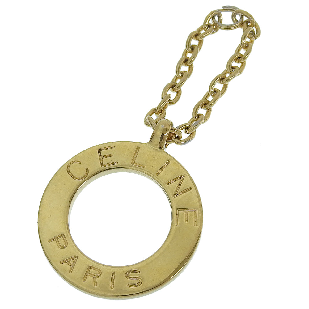 Celine Logo Circle Charm Keychain in Very Good Condition