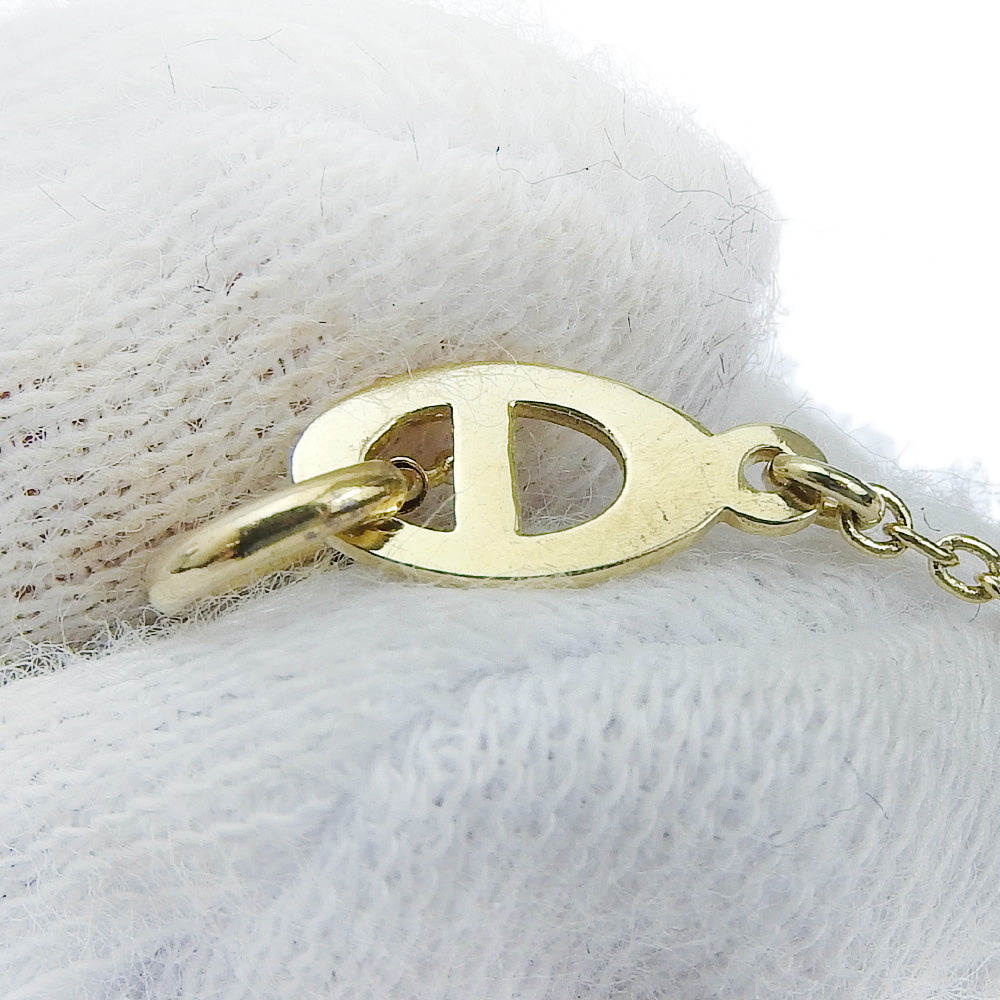 Christian Dior K18YG Diamond Heart Ribbon Necklace