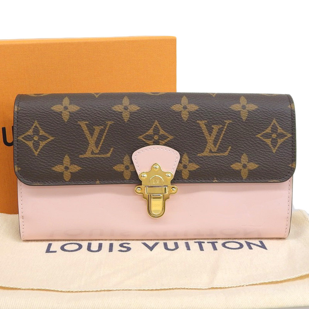 Louis Vuitton Monogram Cherrywood Long Wallet M61719 in Excellent Condition