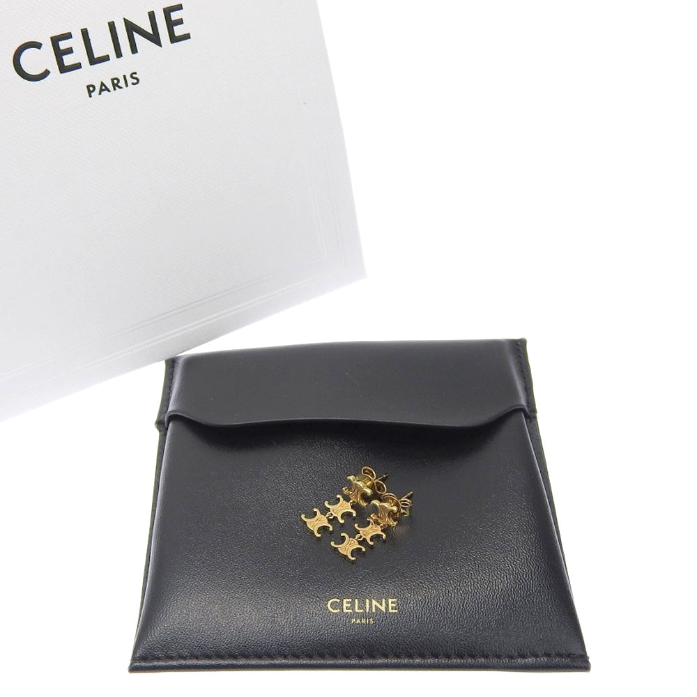 Celine Triomphe Logo Earrings in Excellent Condition