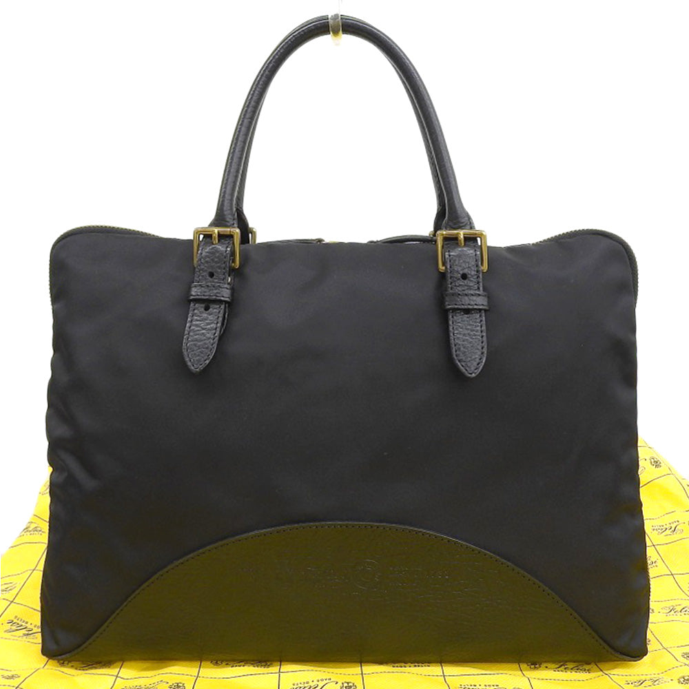 Felisi Nylon Leather Business Handbag Black