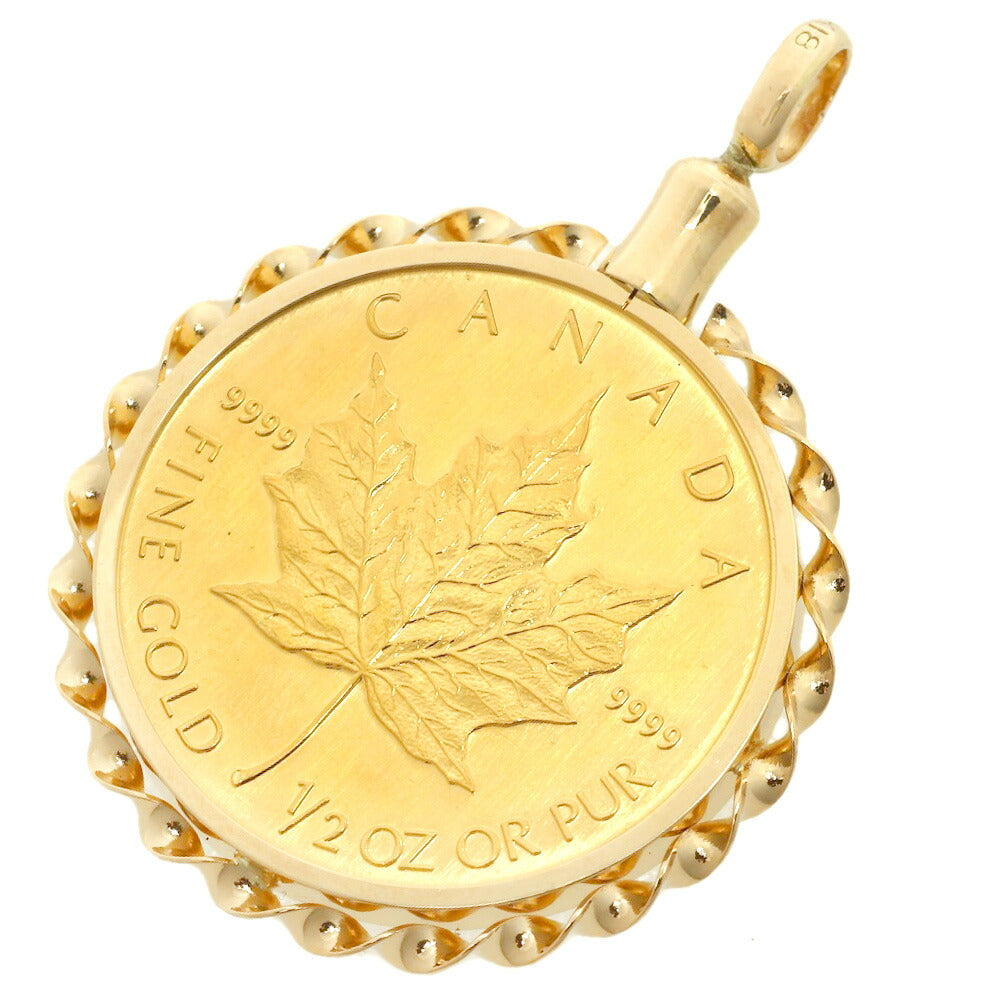 Maple Leaf Gold Coin Pendant K24YG/K18YG