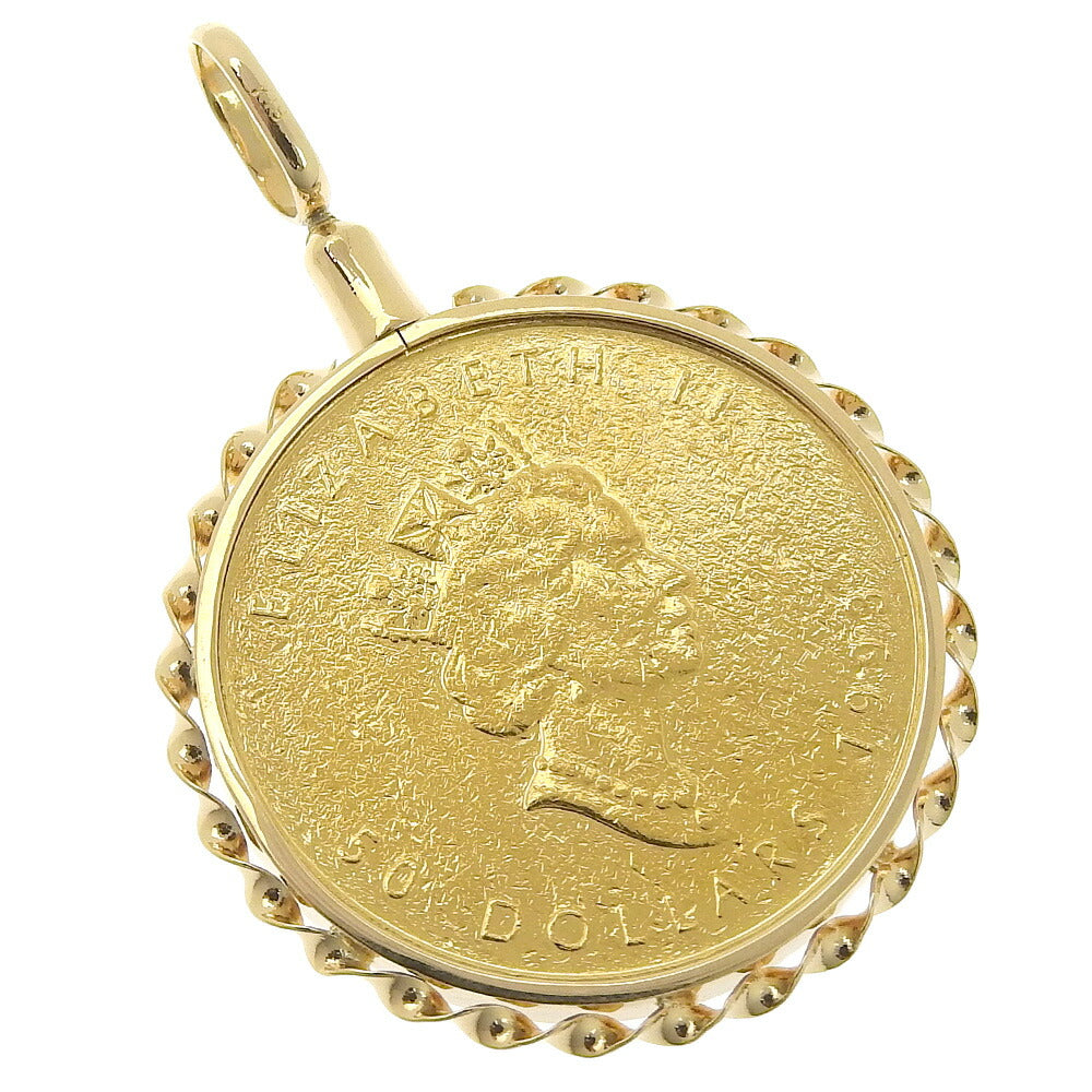 Maple Leaf Gold Coin Pendant K24YG/K18YG