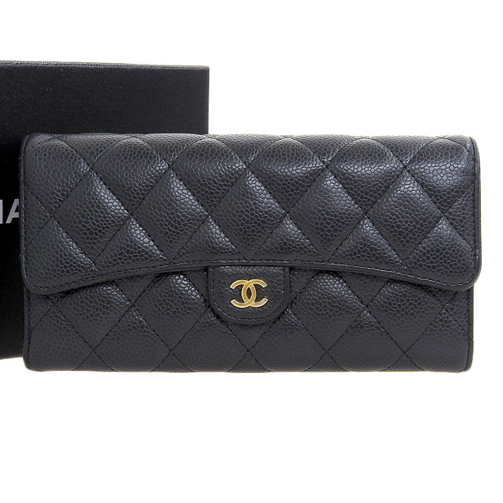 Chanel Caviar Skin Long Wallet A80758