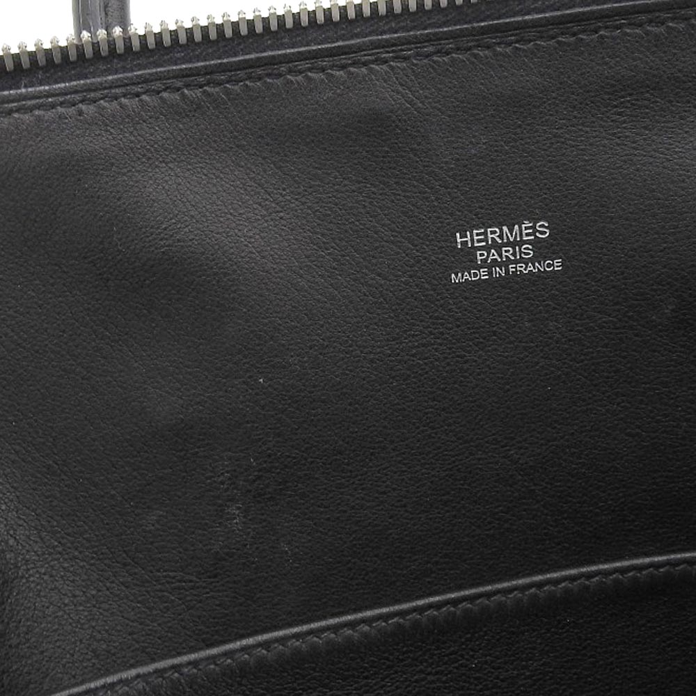 Hermes Bolide 1923 Swift Handbag Black Silver Hardware