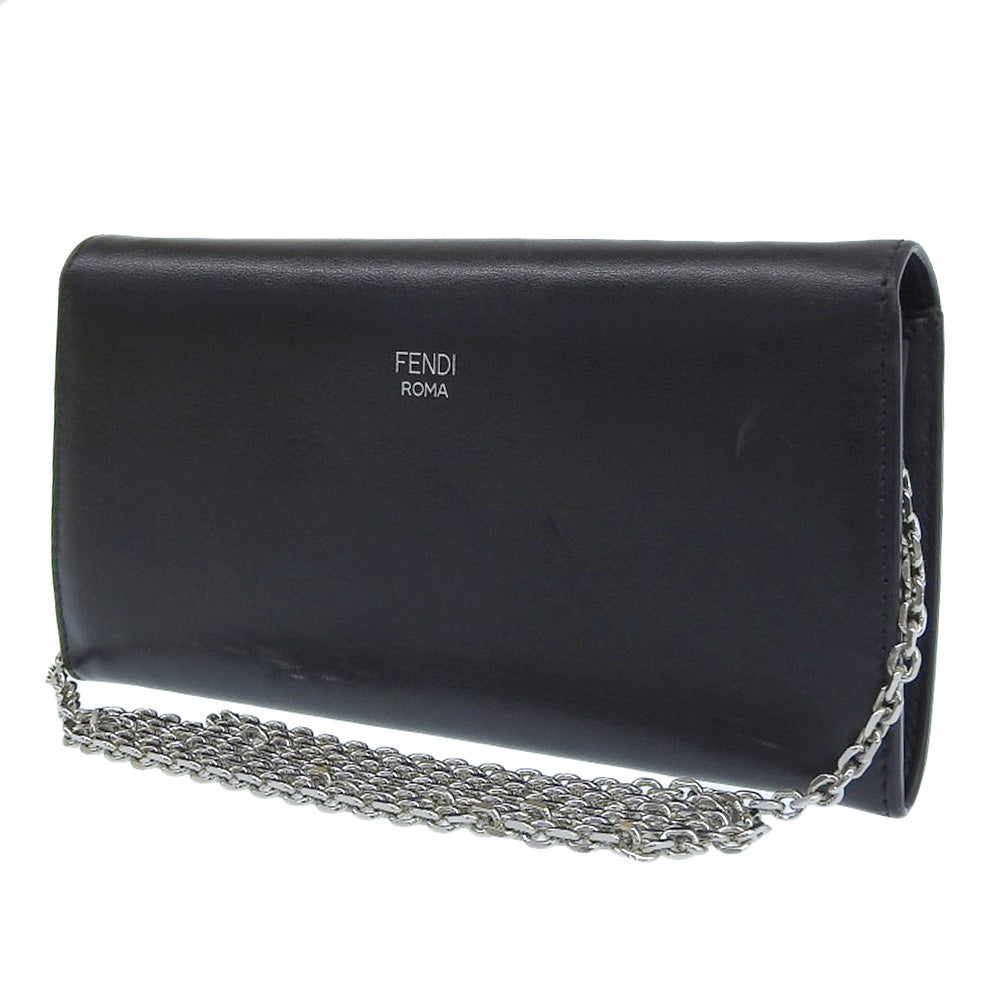 Fendi Leather Chain Wallet Long Wallet 8M0365 in Great Condition