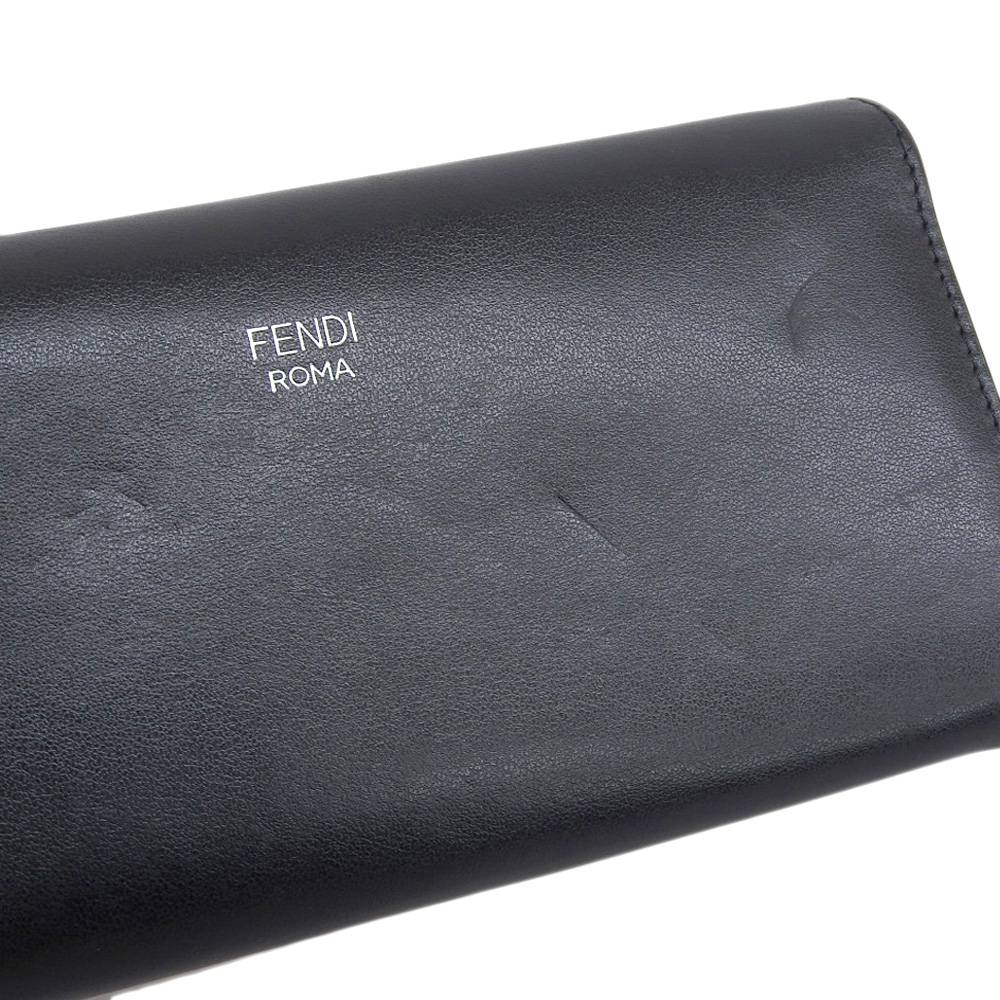 Fendi Leather Chain Wallet Long Wallet 8M0365 in Great Condition