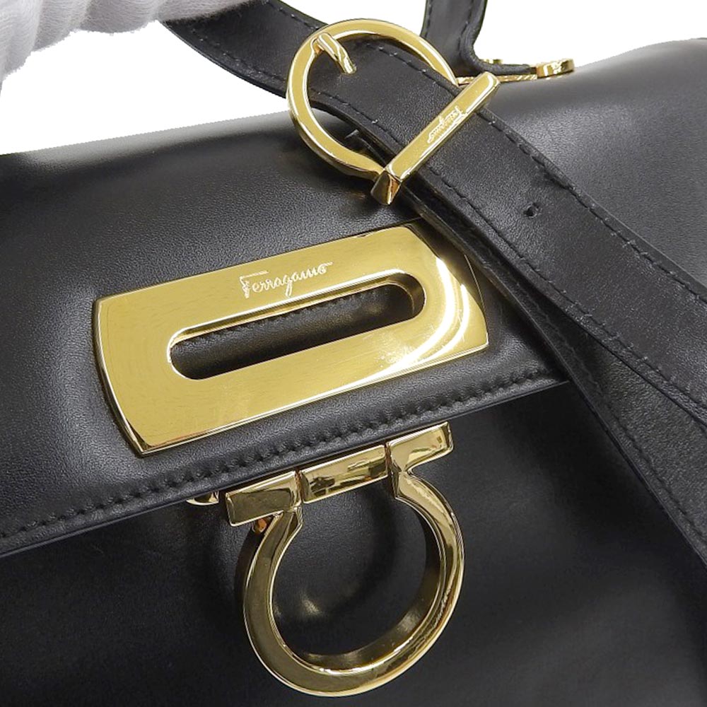 Salvatore Ferragamo Leather 2WAY Bag Black