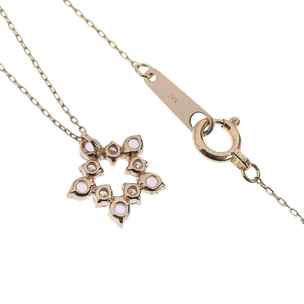 K18PG Star Motif Necklace Pink Sapphire