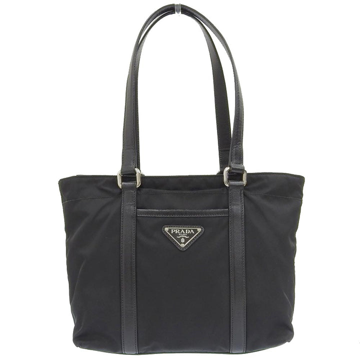 Prada Nylon Leather Handbag BR2288 Black