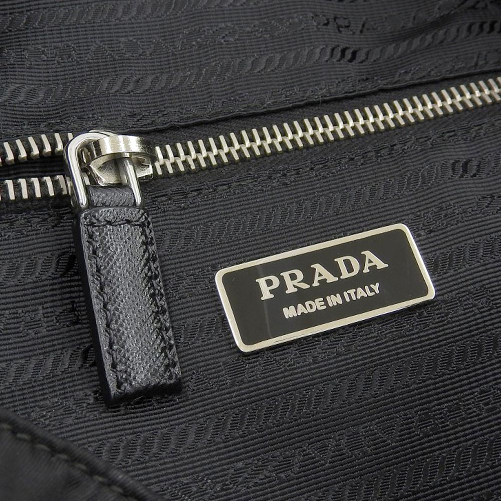 Prada Nylon Leather Handbag BR2288 Black