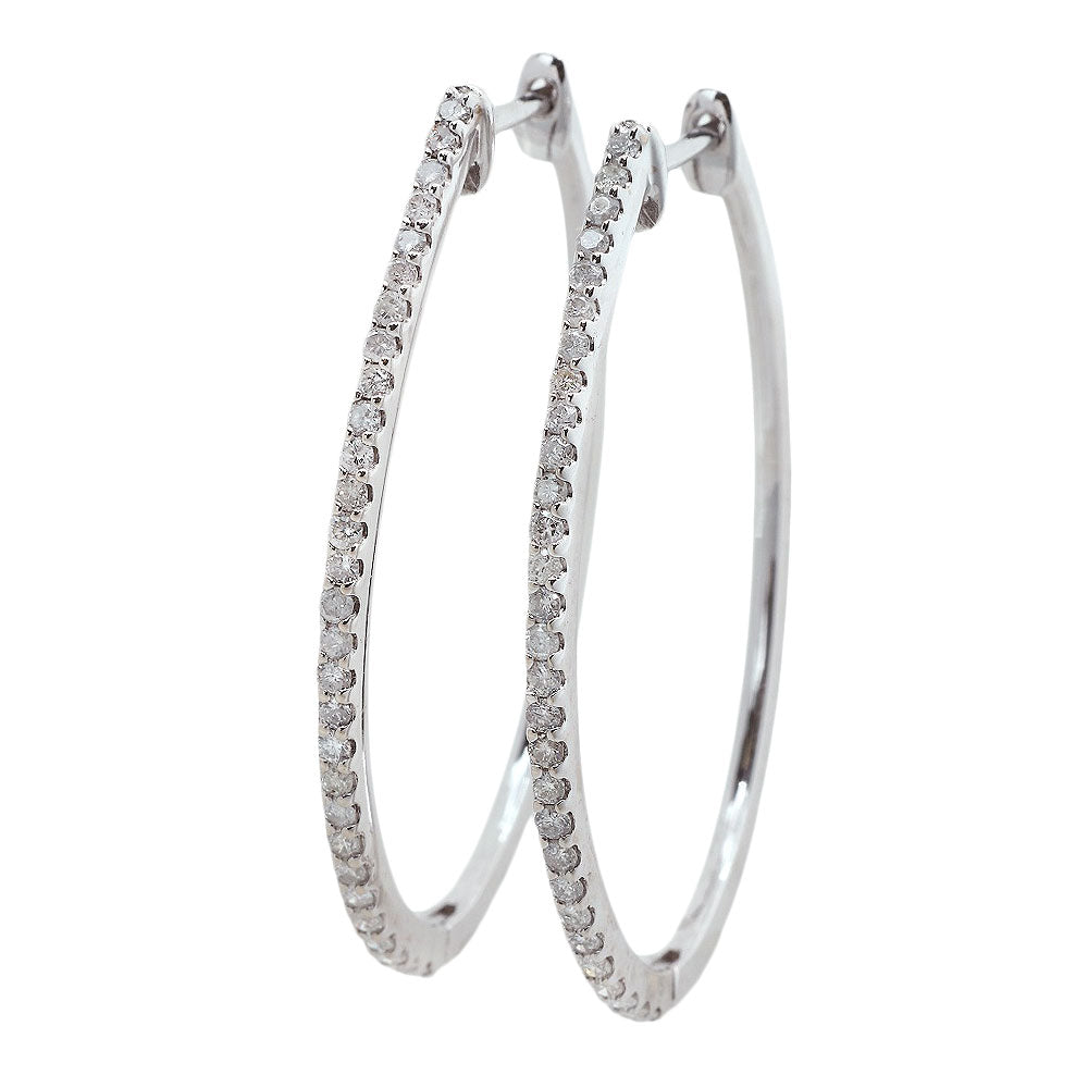 K14 Diamond Hoop Earrings