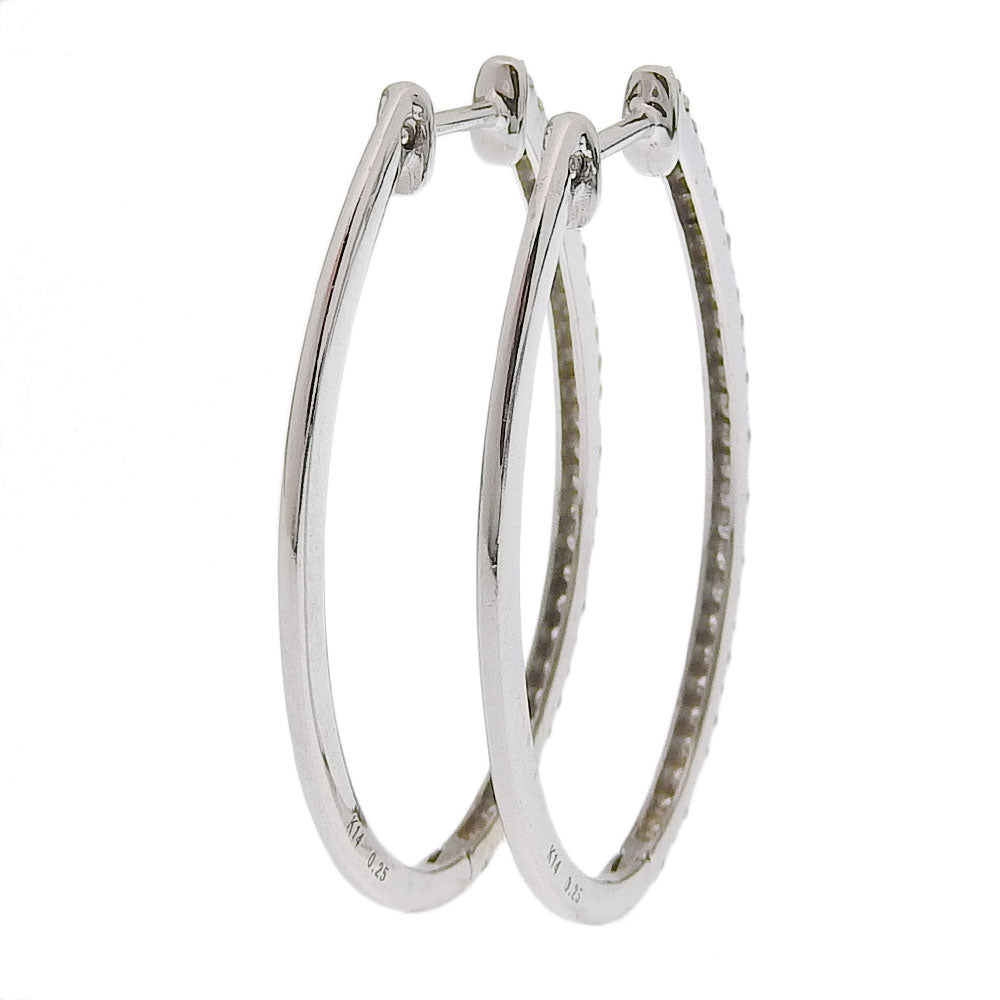 K14 Diamond Hoop Earrings