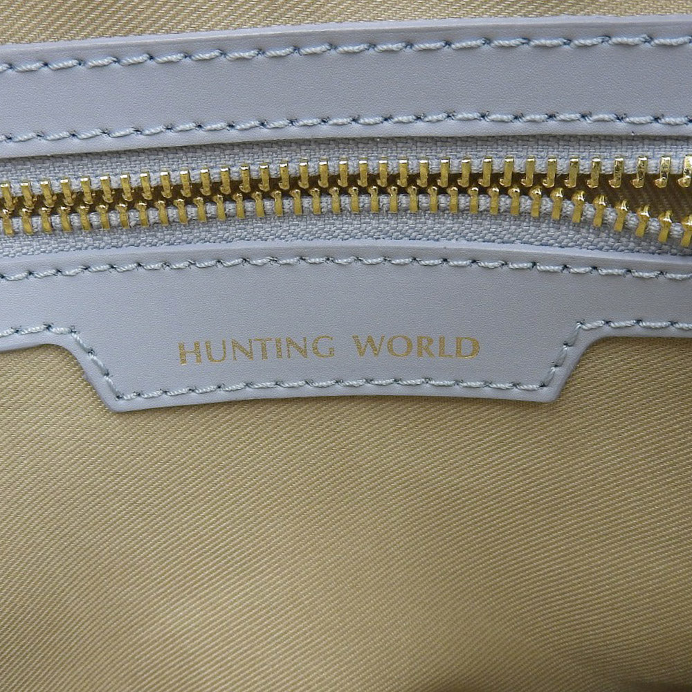 HUNTING WORLD Leather Shoulder Bag Light Blue in Great Condition