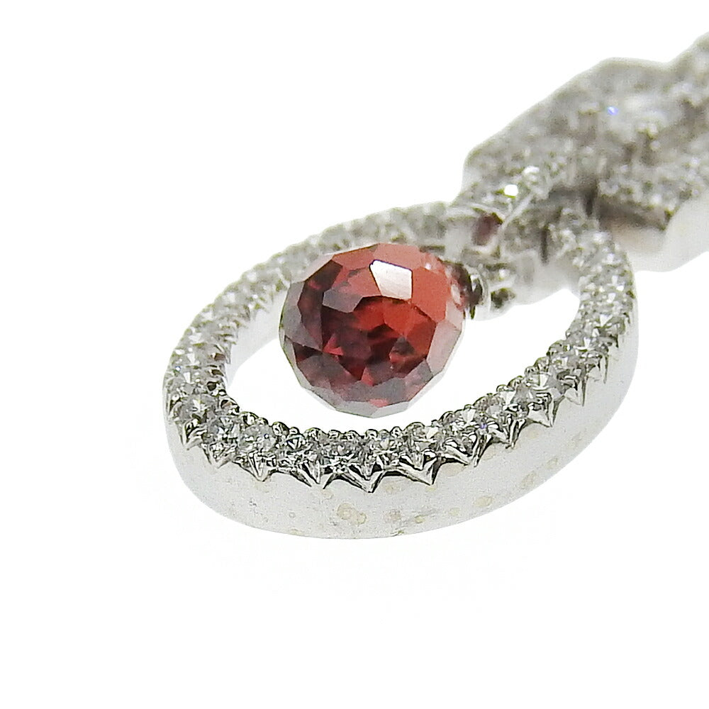 K18WG Garnet Necklace White Gold