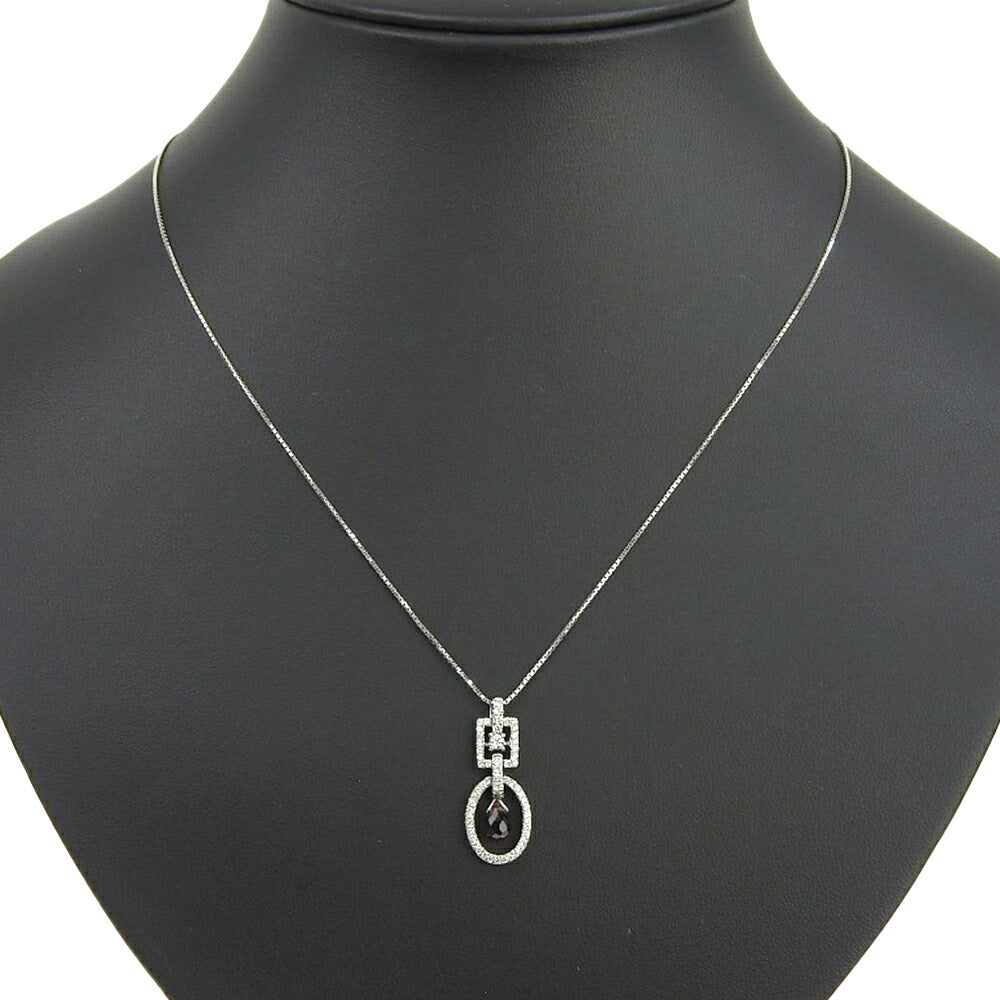 K18WG Garnet Necklace White Gold