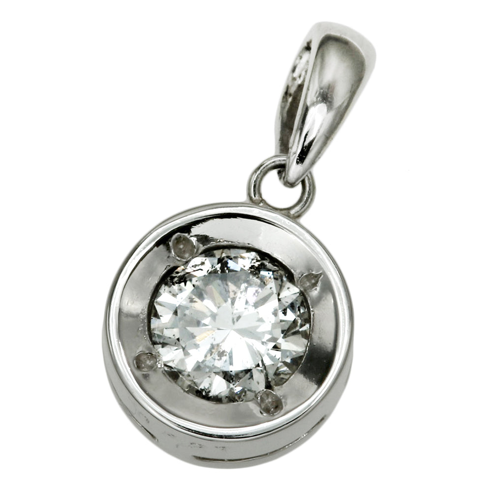 Platinum Pt900 Diamond Pendant Top 0.527ct