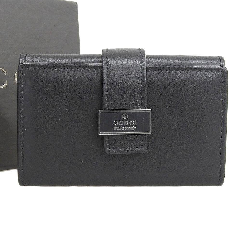 Gucci Leather Key Case 6 Keys Black in Very Good Condition