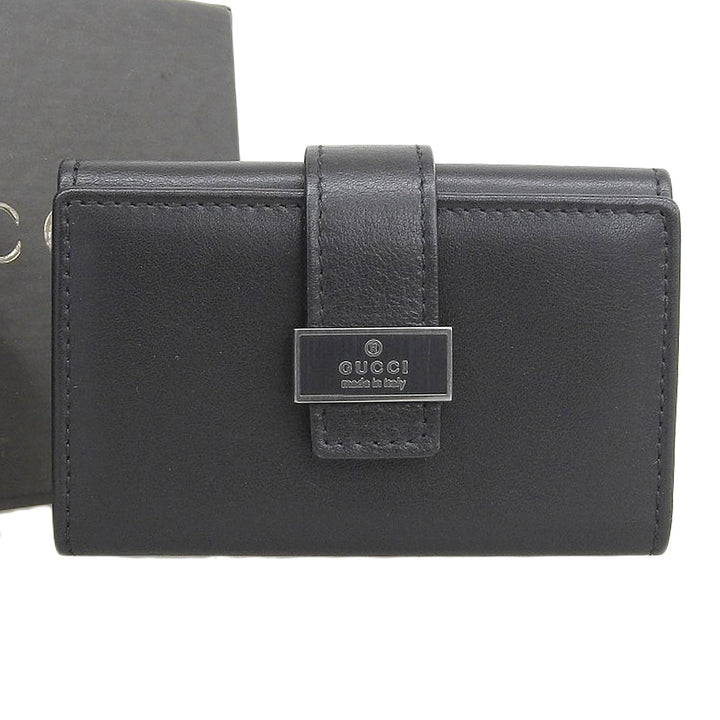 Gucci Leather Key Case 6 Keys Black