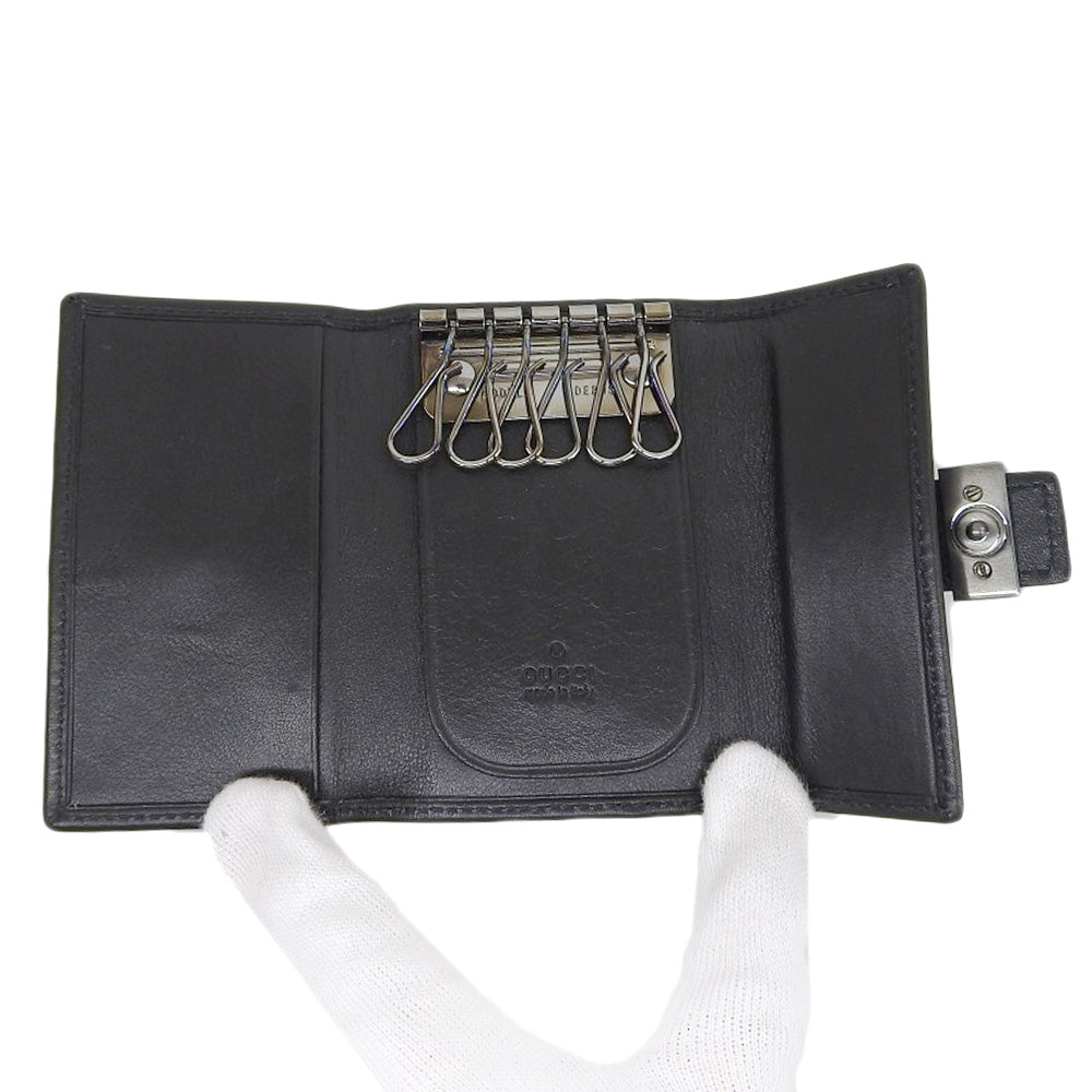 Gucci Leather Key Case 6 Keys Black