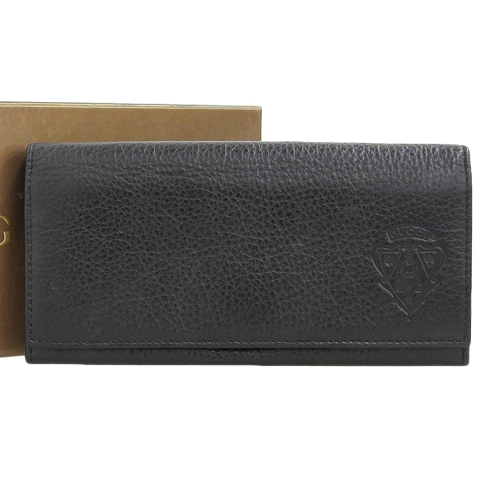 Gucci Leather Bifold Long Wallet Black in Great Condition