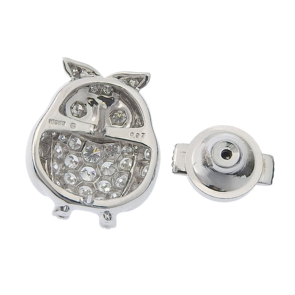 Monnickendam Owl Pin Brooch K18WG Diamond