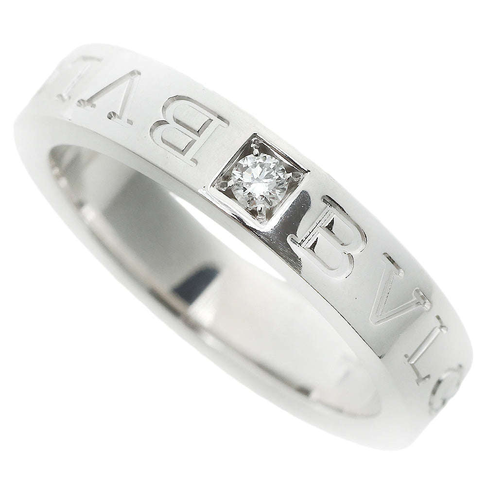 Bvlgari K18WG Diamond Double Logo Ring 11.5 White Gold