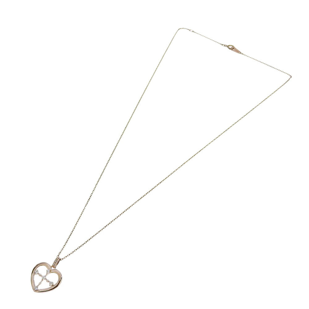 Vendome Aoyama Heart Cross Necklace K10PG