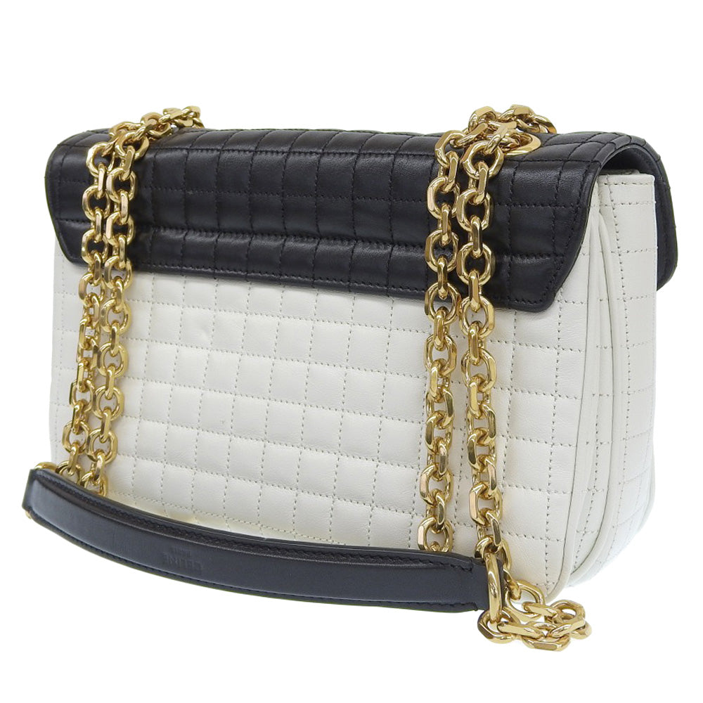 Celine C Medium Quilted Leather Chain Shoulder Bag