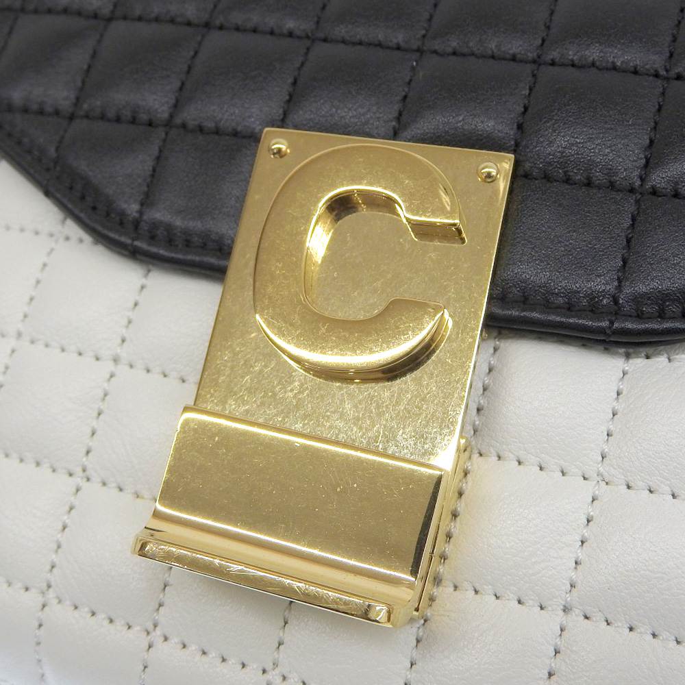 Celine C Medium Quilted Leather Chain Shoulder Bag