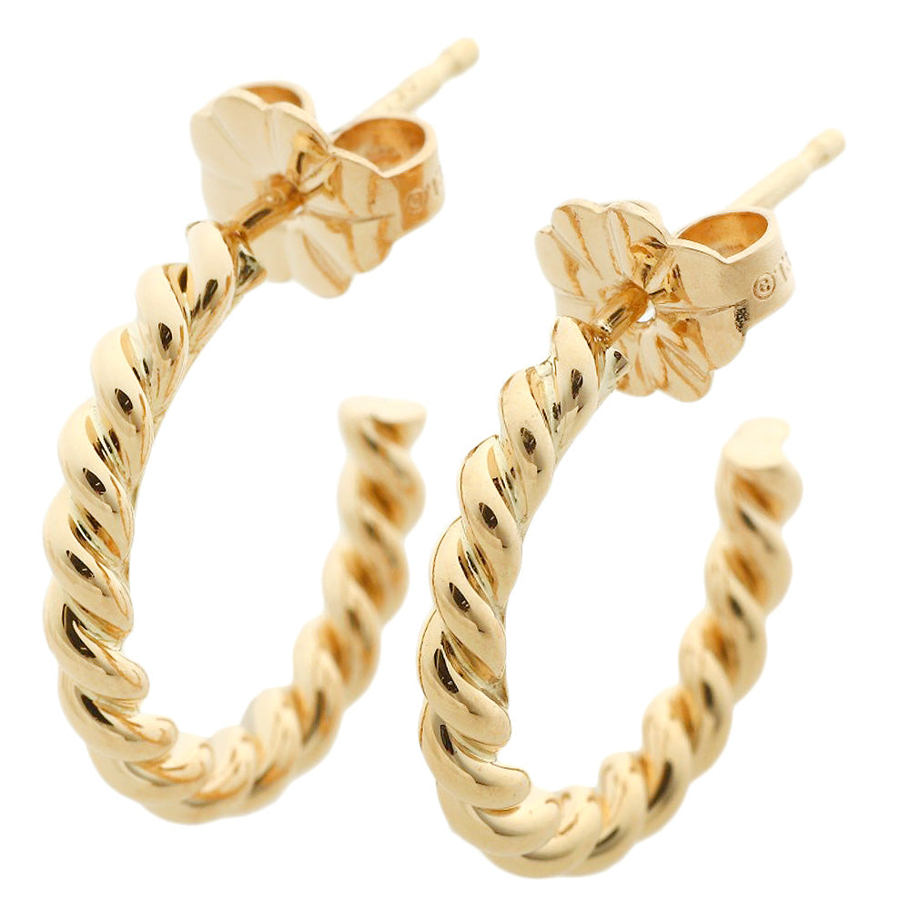 Tiffany & Co Twist Hoop Motif Earrings K18YG Yellow Gold in Excellent Condition