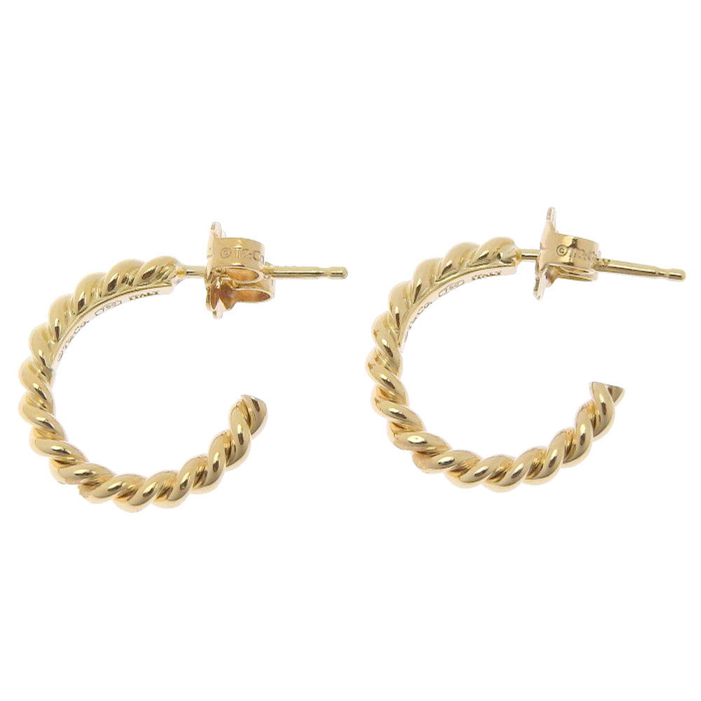 Tiffany & Co Twist Hoop Motif Earrings K18YG Yellow Gold in Excellent Condition