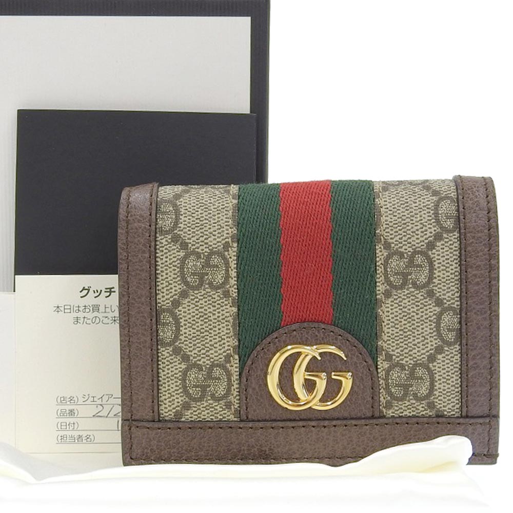 Gucci GG Supreme Marmont Compact Wallet 523155 in Excellent Condition