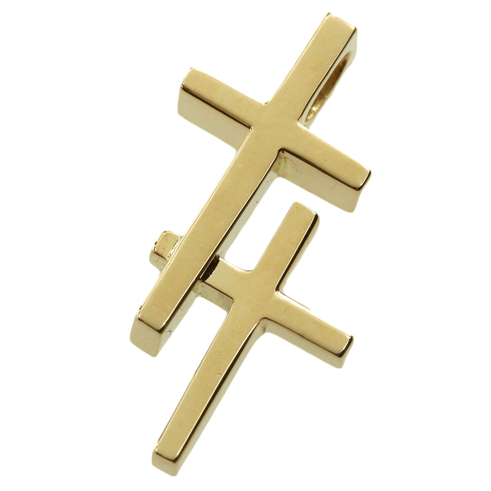 ETE Double Cross Motif Pendant Top K18YG Yellow Gold