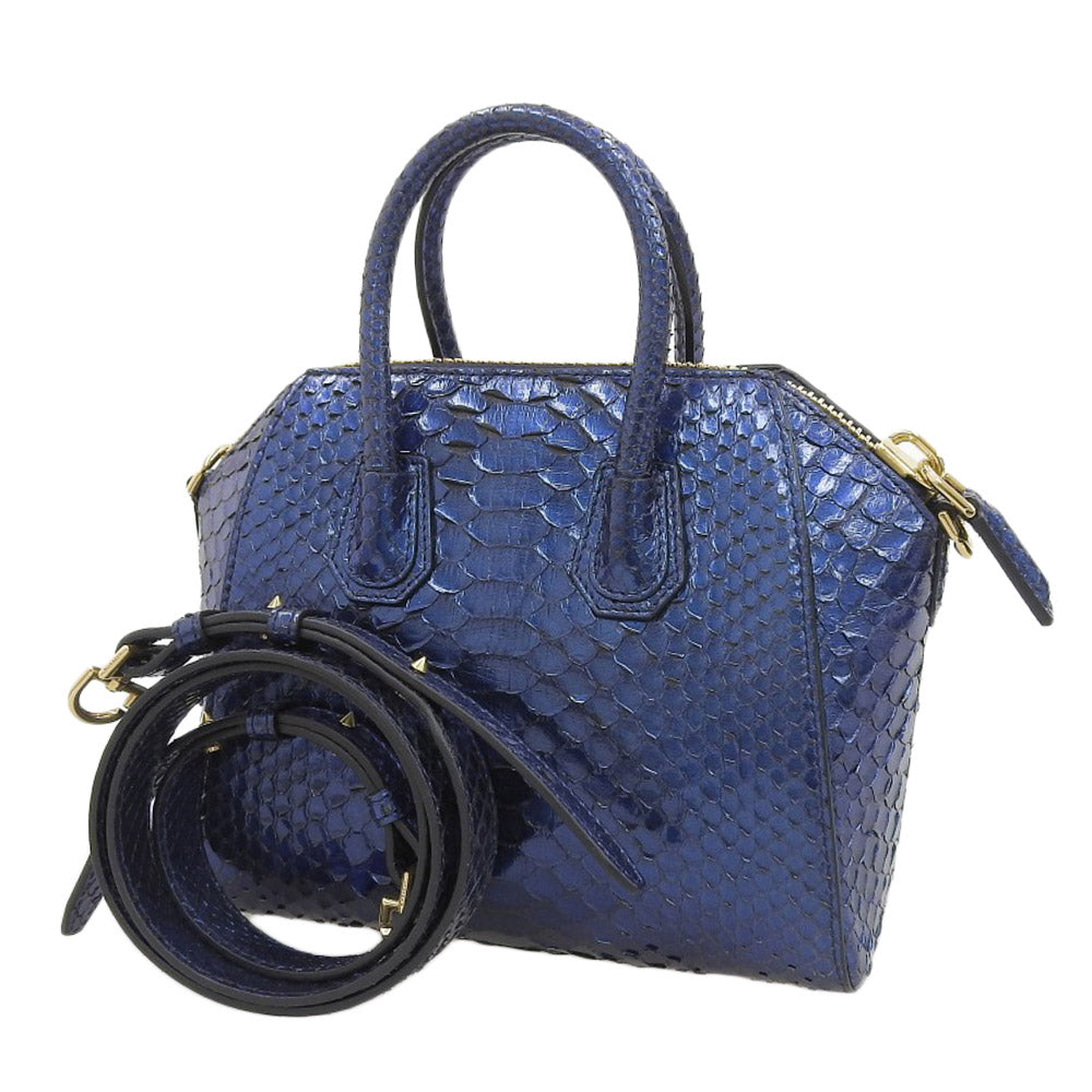 Givenchy Antigona Mini 2-Way Handbag Metallic Blue