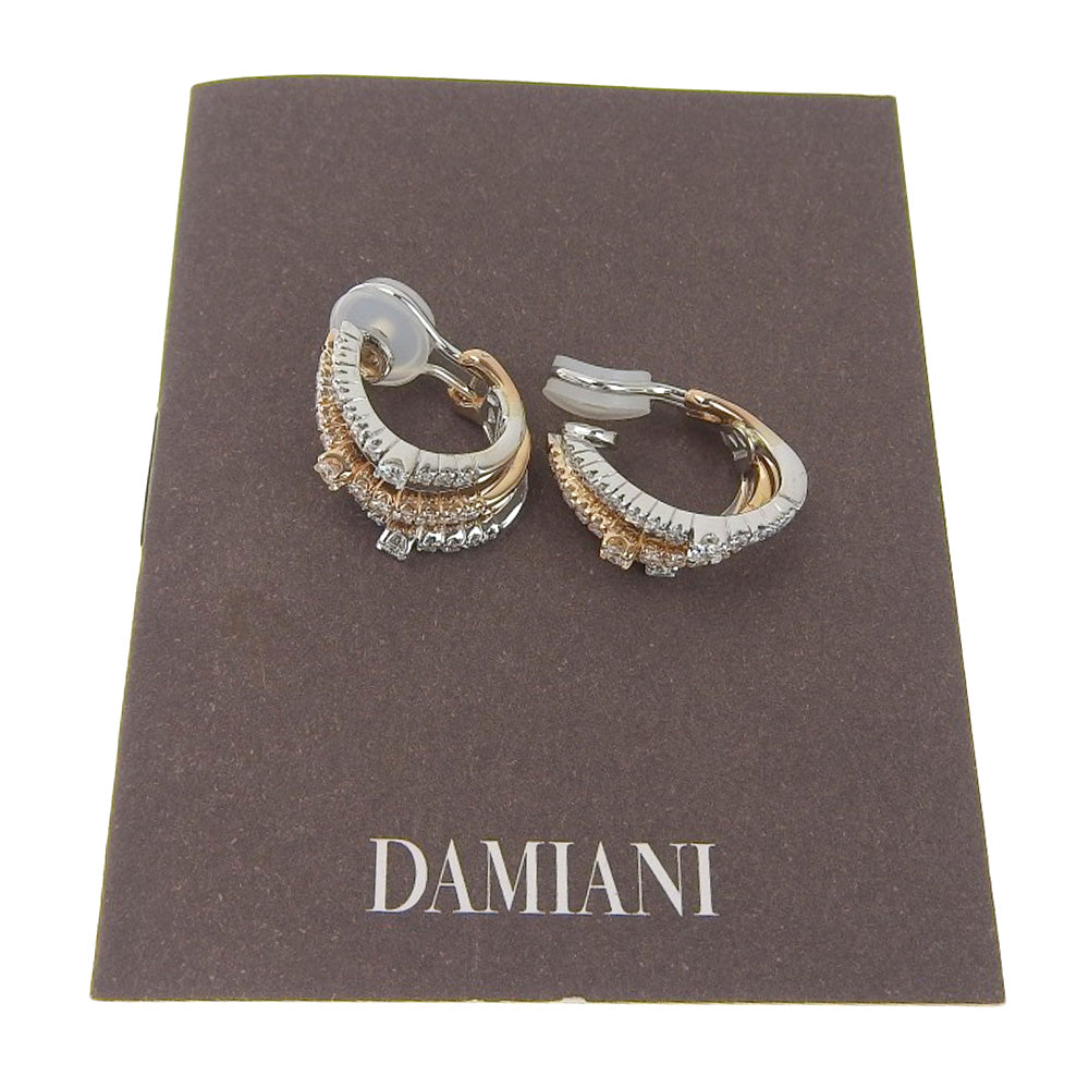 Damiani 3-Row Earrings K18WG K18PG Diamond in Excellent Condition