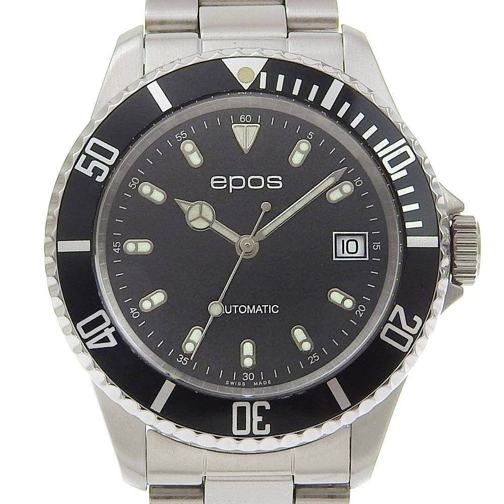 EPOS Diver Watch 3253 Automatic Black Dial Stainless Steel in Great Condition