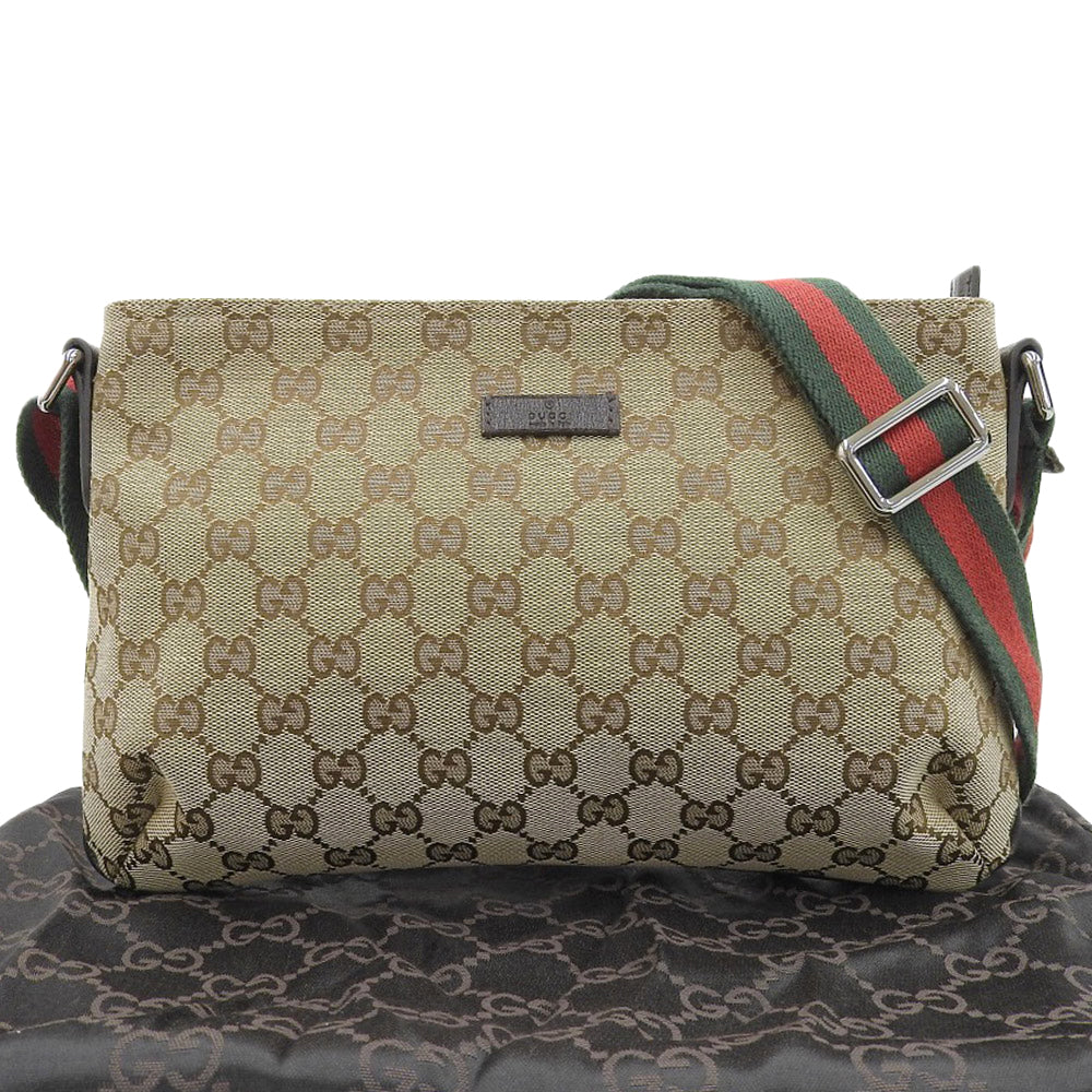 Gucci Canvas Shoulder Bag 189749 001998 in Great Condition