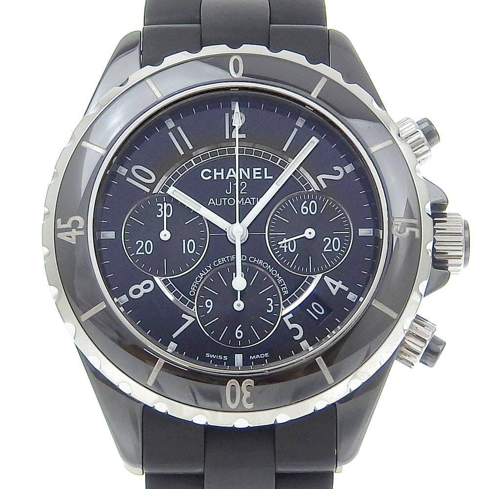 Chanel J12 Chronograph Date H0939 Black Ceramic Automatic Watch in Great Condition