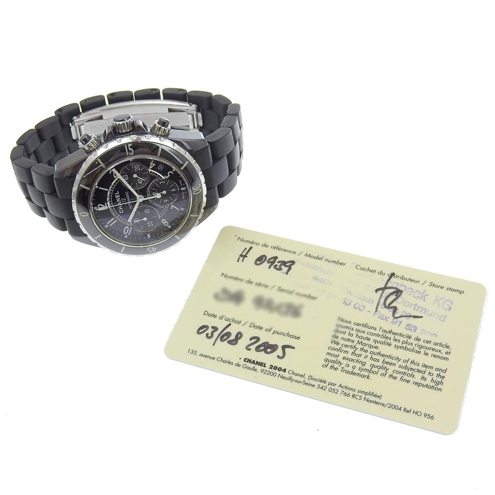 Chanel J12 Chronograph Date H0939 Black Ceramic Automatic Watch in Great Condition