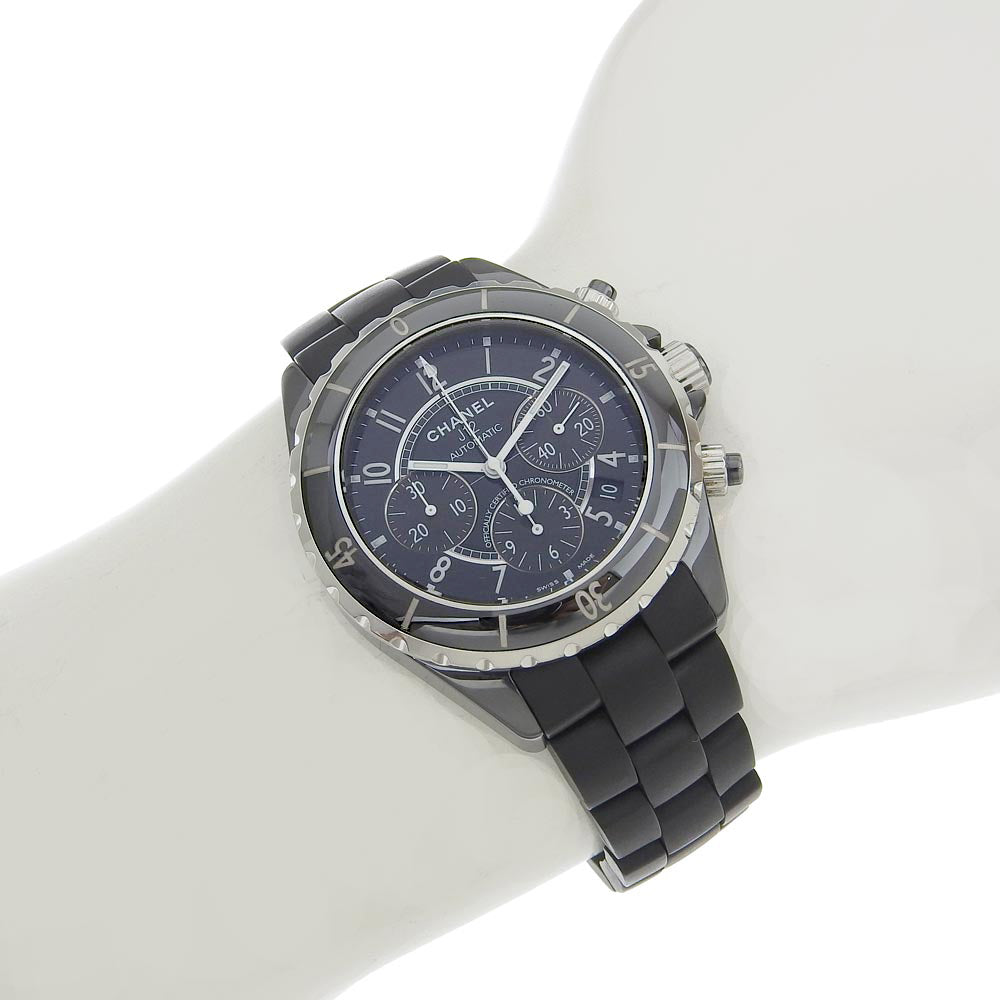 Chanel J12 Chronograph Date H0939 Black Ceramic Automatic Watch in Great Condition