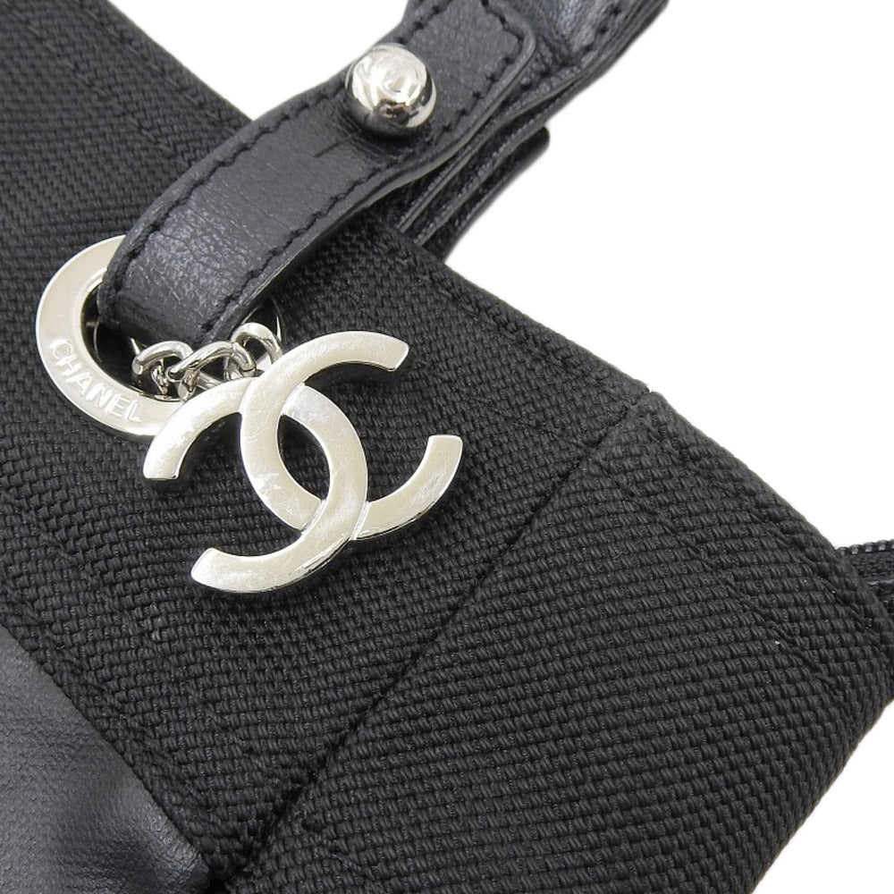 Chanel Paris Biarritz PM Leather Canvas Handbag A34208 in Great Condition