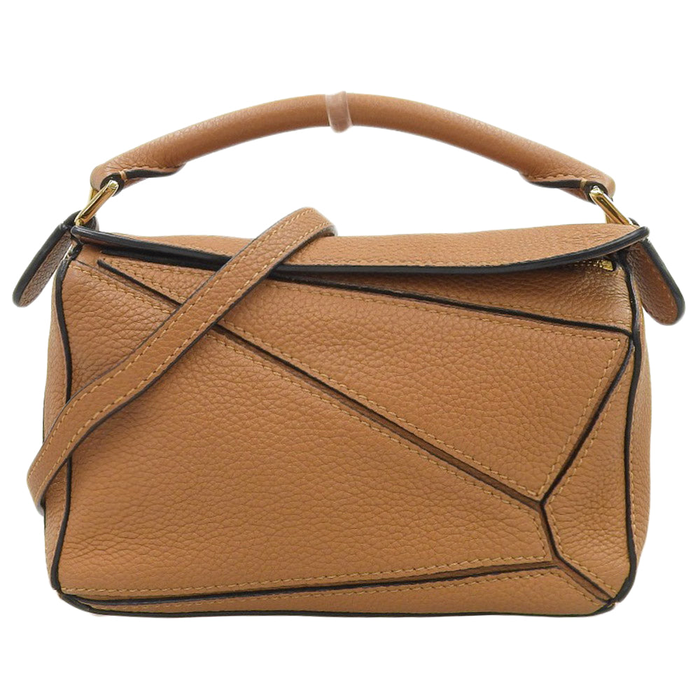 Loewe Mini Puzzle Bag Leather Handbag Light Brown in Very Good Condition