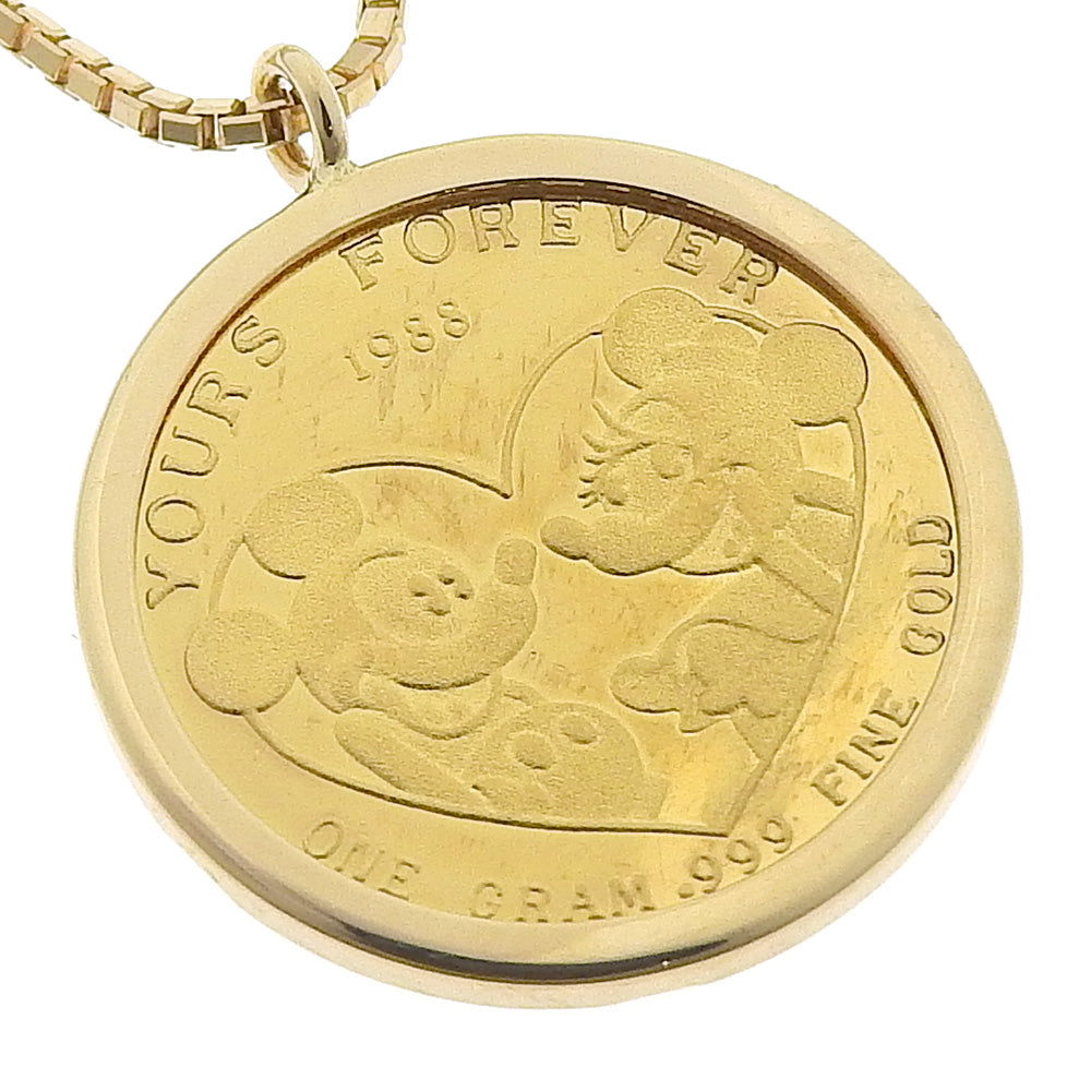 Walt Disney Mickey Mouse Coin Earrings K24YG/K18YG Yellow Gold in Excellent Condition