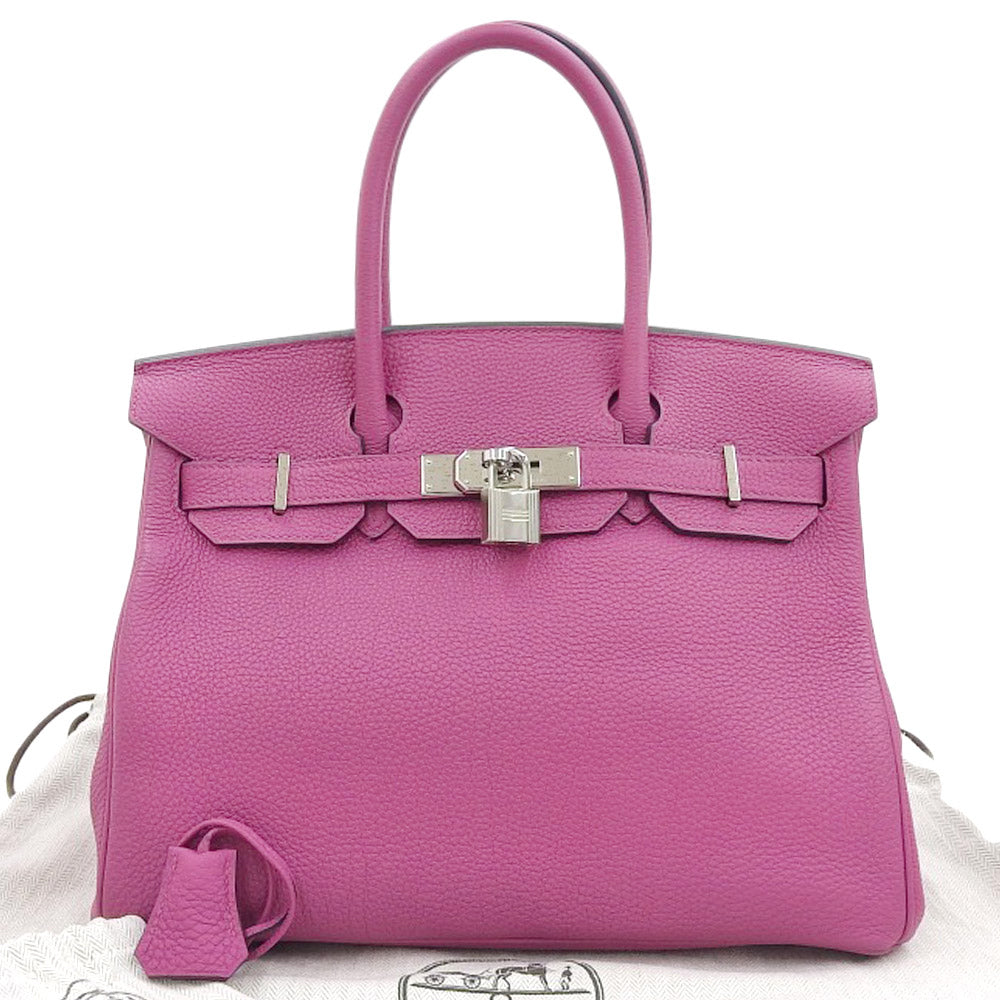 Hermes Birkin 30 Handbag Rose Purple Silver Hardware in Great Condition